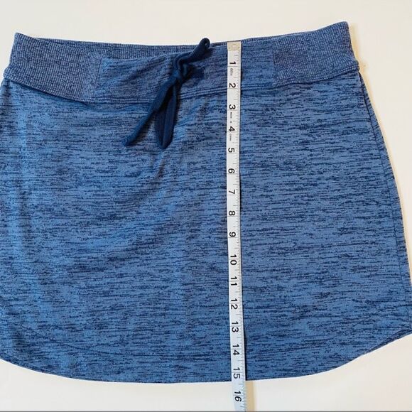 Athleta Downplay Drawstring Blue Heather Mini Skirt M - Picture 6 of 9